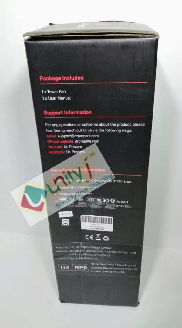 Unityj Uk Household Used Dr. Prepare Oscillating Tower Fan 1 108