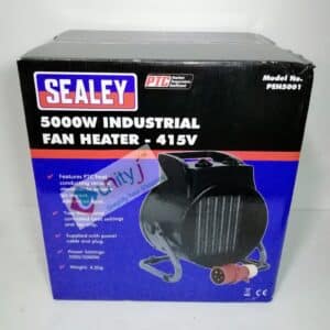 Unityj Uk Industrial Sealey PEH5001 Industrial PTC Fan Heater, 5KW, 415V, 3PH, Black 84
