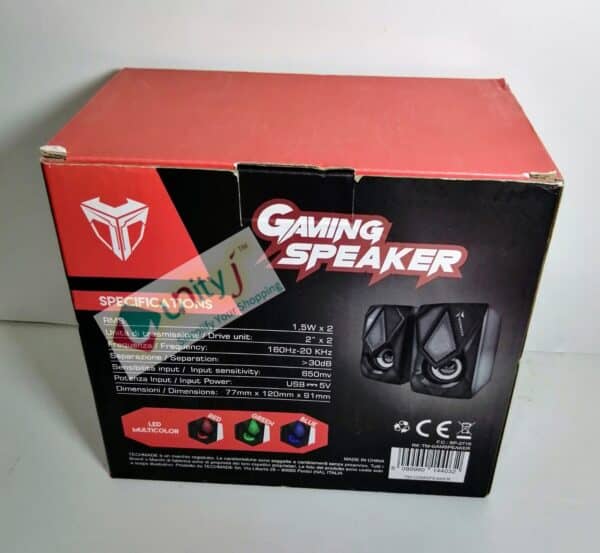 Unityj Uk Computers Techmade Gaming Speakers With LED 1.5W X 2 1 496