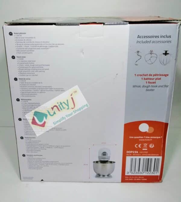 Unityj Uk Kitchen Appliances LIVOO DOP234 Food Processor, 1200W, 5 Speed, White 5 529