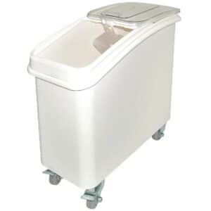 Unityj Uk Business GenWare Polypropylene Mobile Ingredient Bin With Scoop 81 Litre White 1 86