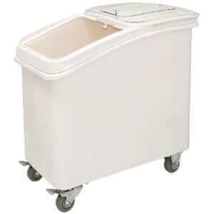 Unityj Uk Business GenWare Polypropylene Mobile Ingredient Bin With Scoop 81 Litre White 85
