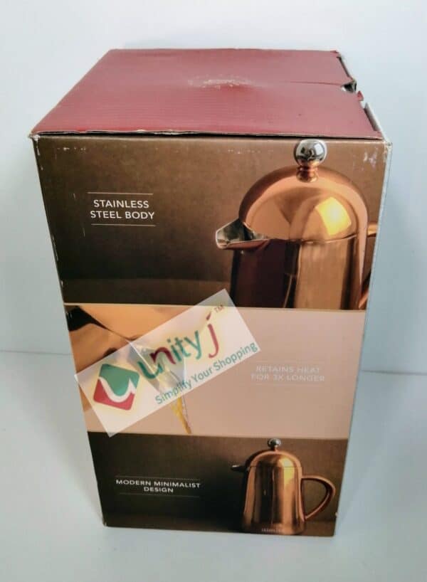 Unityj Uk Kitchen Appliances La Cafetière Havana Copper Stainless Steel Double Walled Cafetière, Eight Cup 2 918