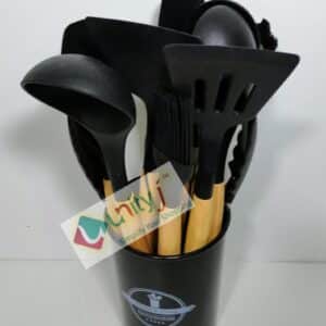 Unityj Uk Kitchen Appliances MEQATS 12 Piece Kitchen Utensil Set Black 3 858