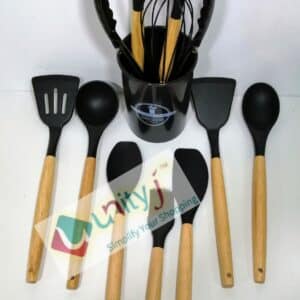 Unityj Uk Kitchen Appliances MEQATS 12 Piece Kitchen Utensil Set Black 4 859
