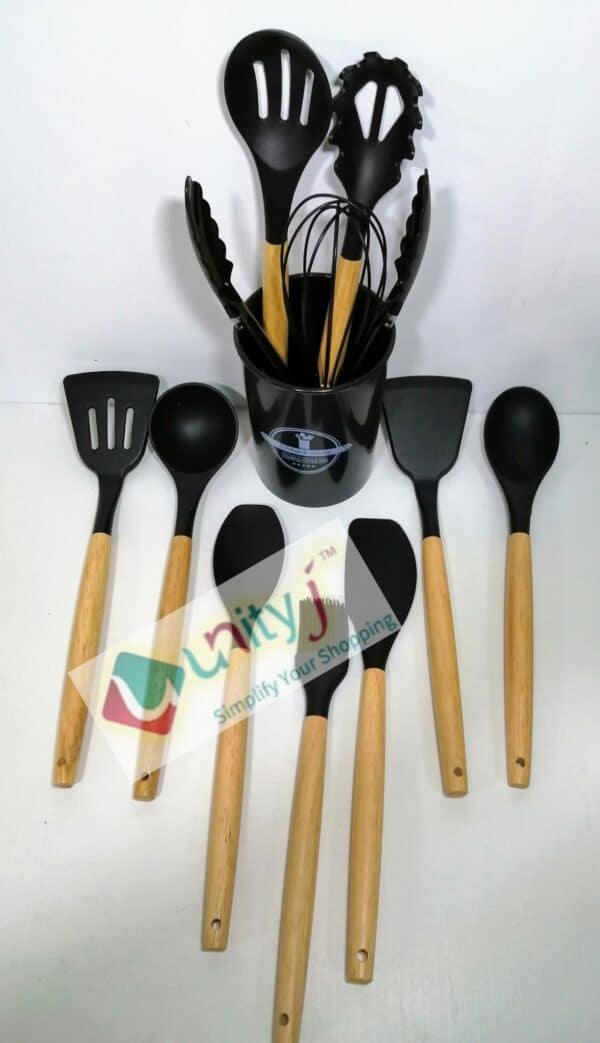 Unityj Uk Kitchen Appliances MEQATS 12 Piece Kitchen Utensil Set Black 4 859