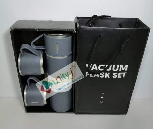 Unityj Uk Kitchen Appliances Vacuum Flask Bottle 500ml17.6oz With 3 Cup Grey 846