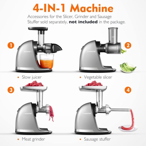 Unityj Uk Health AMZCHEF Cold Press Slow Juicer 3 412