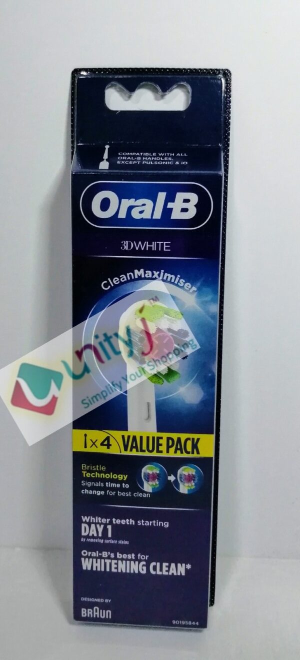 Unityj Uk Health Oral B 3D White Electric Toothbrush Head With CleanMaximiser Technology 350