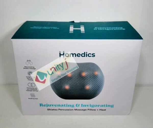 Unityj Uk Health Homedics Rejuvenating & Invigorating Shiatsu Percussion Massage Pillow+Heat 362