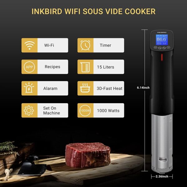 Unityj Uk Kitchen Appliances Inkbird ISV 100W Sous Vide WiFi Cooker 1 1175