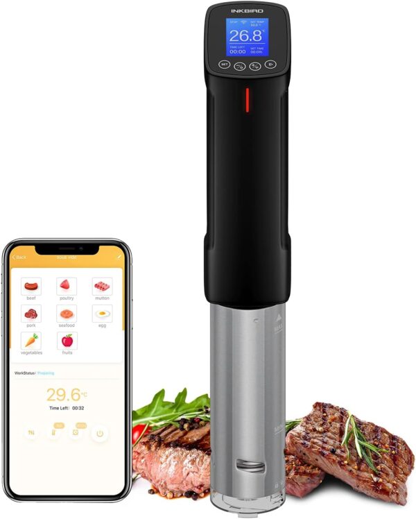 Unityj Uk Kitchen Appliances Inkbird ISV 100W Sous Vide WiFi Cooker 1176