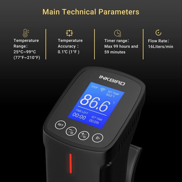 Unityj Uk Kitchen Appliances Inkbird ISV 100W Sous Vide WiFi Cooker 2 1174