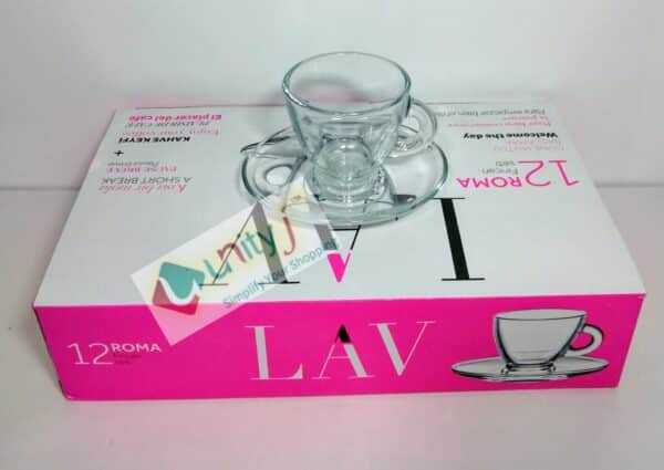 Unityj Uk Kitchen Appliances LAV Roma Coffee Set With Plate, 12 Units 6 Cups And 6 Saucers 1 1232