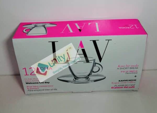 Unityj Uk Kitchen Appliances LAV Roma Coffee Set With Plate, 12 Units 6 Cups And 6 Saucers 2 1233