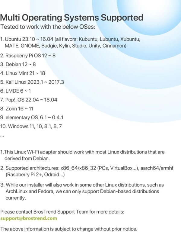 Unityj Uk Computers BrosTrend Linux USB WiFi Adapter 2 1002