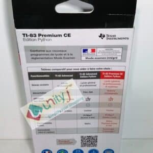 Unityj Uk Office TEXAS INSTRUMENTS Graphing Calculator TI 83 Premium CE Python Edition French Language 1 416