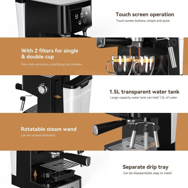 Unityj Uk Kitchen Appliances Wamife Espresso Machine 4 1399