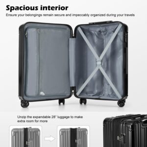 Unityj Uk Travel COOLIFE Hard Shell Suitcase Rolling 3 90