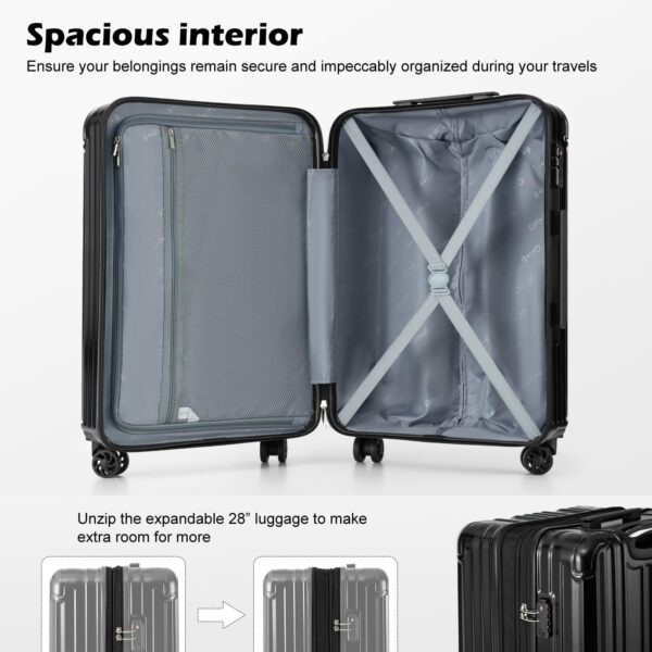 Unityj Uk Travel COOLIFE Hard Shell Suitcase Rolling 3 90