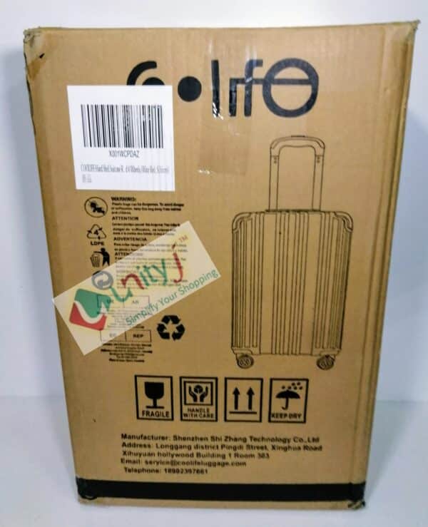 Unityj Uk Travel COOLIFE Hard Shell Suitcase Rolling Suitcase Red Small 1 89