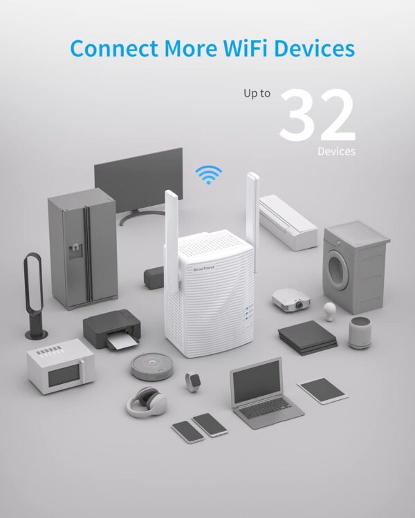 Unityj Uk Computers BrosTrend AC1200 WiFi Booster Range Extender, 2 1235