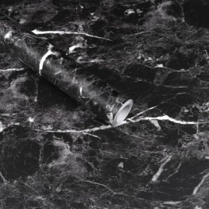 Unityj Uk Furniture Abyssaly Marble Sticky Back Plastic Black Vinyl Wrap, 12