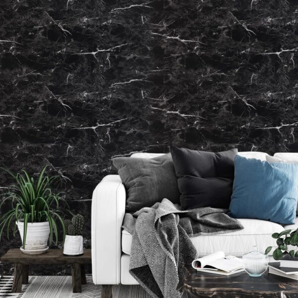 Unityj Uk Furniture Abyssaly Marble Sticky Back Plastic Black Vinyl Wrap 2 10
