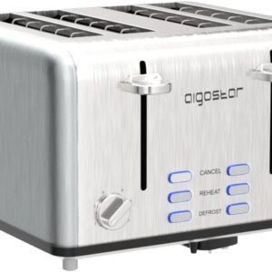 Unityj Uk Kitchen Appliances Aigostar Toaster 4 Slice Stainless Steel Toaster 2 1571