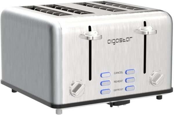 Unityj Uk Kitchen Appliances Aigostar Toaster 4 Slice Stainless Steel Toaster 2 1571