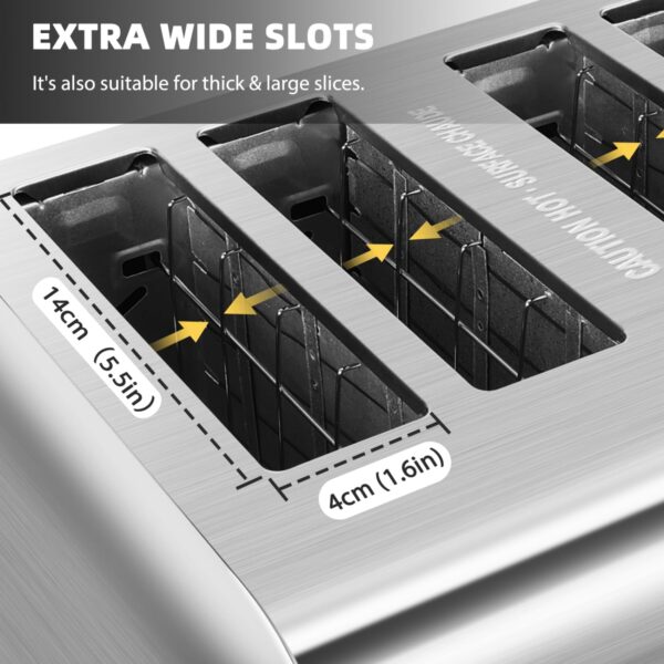 Unityj Uk Kitchen Appliances Aigostar Toaster 4 Slice Stainless Steel Toaster 3 1570