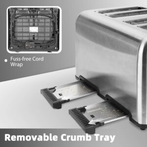 Unityj Uk Kitchen Appliances Aigostar Toaster 4 Slice Stainless Steel Toaster 7 1566