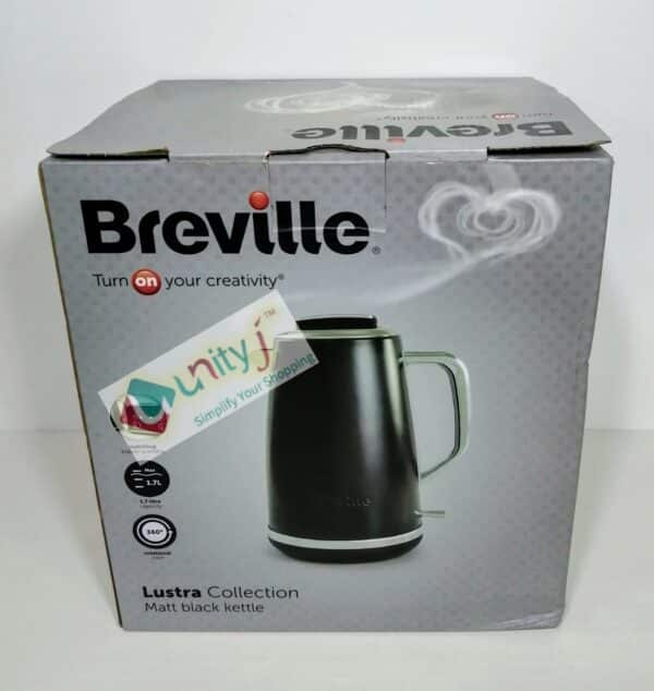 Unityj Uk Kitchen Appliances Breville Lustra Electric Kettle 1.7 L 3kW Fast Boil Matt Black [VKT173] 1 1584