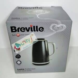Unityj Uk Kitchen Appliances Breville Lustra Electric Kettle 1.7 L 3kW Fast Boil Matt Black [VKT173] 1583