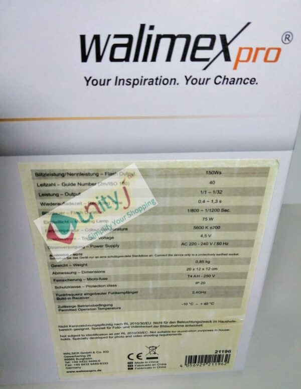 Unityj Uk Audio Video Walimex Pro Newcomer 150 Studio Flash 2 308