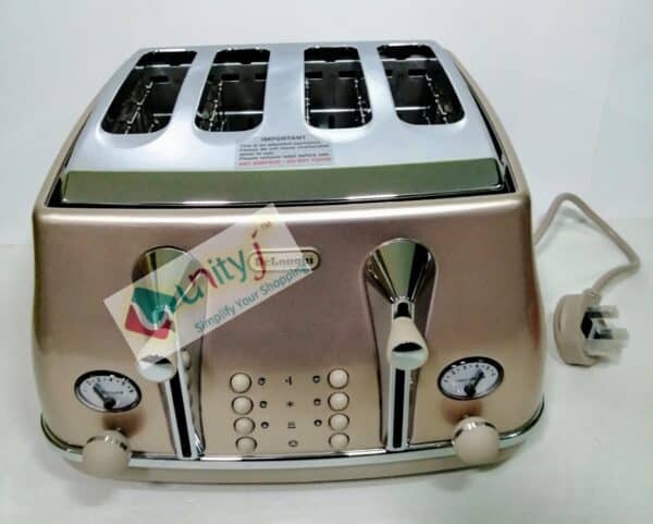 Unityj Uk Kitchen Appliances Delonghi Icona Metallics 4 Slice Beige Gold Toaster CTOT4003.BG 1685