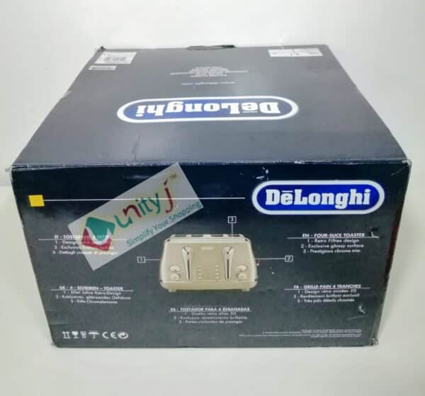 Unityj Uk Kitchen Appliances Delonghi Icona Metallics 4 Slice Beige Gold Toaster CTOT4003.BG 2 1687