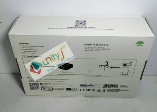 Unityj Uk Computers Wavlink USB2.0 Network Print Server 1 1434
