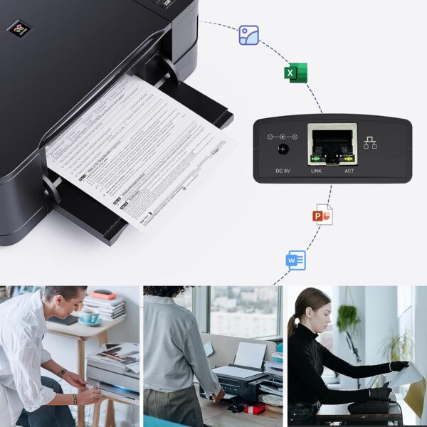 Unityj Uk Computers Wavlink USB2.0 Network Print Server 5 1436