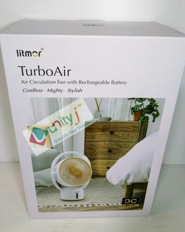 Unityj Uk Household Litmor TurboAir Rechargeable Silent Cooling Fan 475