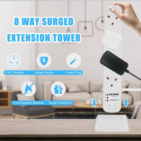 Unityj Uk Household Tower Extension Lead Surge Protected 1 513