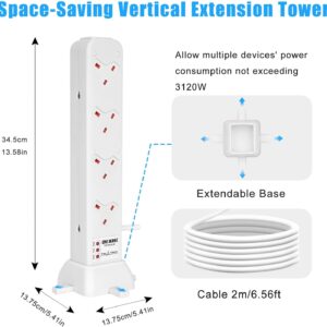 Unityj Uk Household Tower Extension Lead Surge Protected 4 510