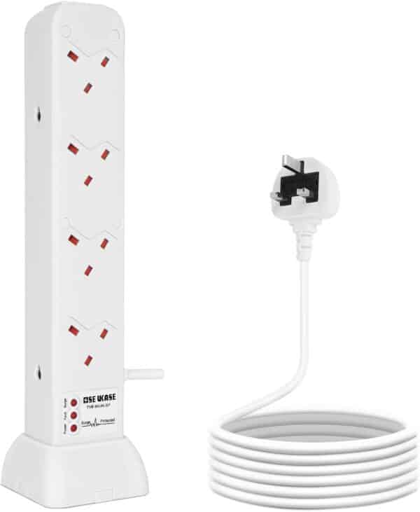 Unityj Uk Household Tower Extension Lead Surge Protected 514