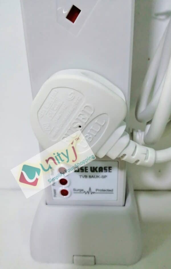 Unityj Uk Household Tower Extension Lead Surge Protected, 8 Way 1 504