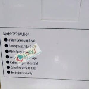 Unityj Uk Household Tower Extension Lead Surge Protected, 8 Way 6 509