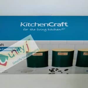 Unityj Uk Kitchen Appliances KitchenCraft 3 Piece Teal Tea Coffee Sugar Canisters 1828