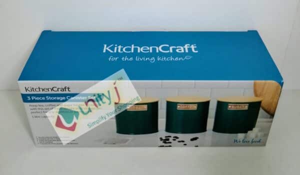 Unityj Uk Kitchen Appliances KitchenCraft 3 Piece Teal Tea Coffee Sugar Canisters 1828