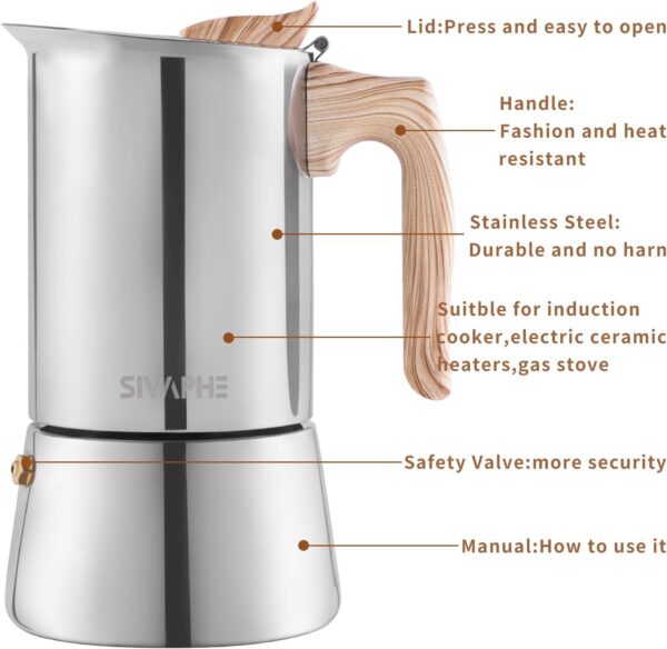 Unityj Uk Kitchen Appliances Sivaphe Stovetop Espresso Maker 200ml 2 1849