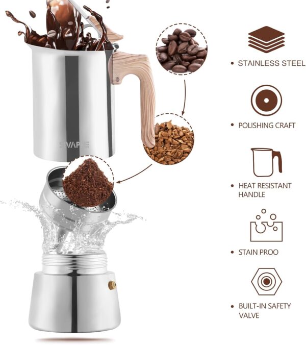 Unityj Uk Kitchen Appliances Sivaphe Stovetop Espresso Maker 200ml 3 1848