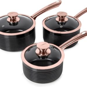 Unityj Uk Kitchen Appliances Tower Linear Non Stick Saucepan Set 1854